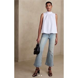 Banana Republic Women's High Rise Cropped Light Wash Boot Jean